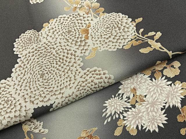 平和屋着物●上質な小紋　草花文　暈し染め　正絹　逸品　BAAY6059hj