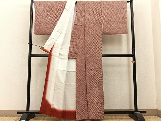 平和屋着物■大変加工の良い総絞り小紋　正絹　逸品　BAAY6060hj