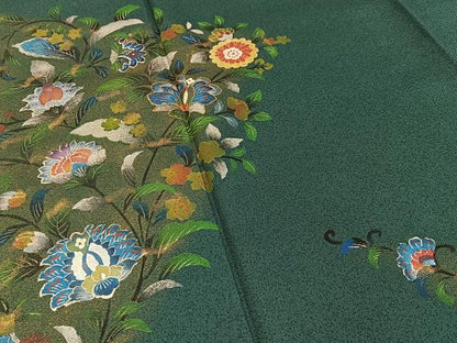 平和屋着物●訪問着　更紗花唐草文　金彩　正絹　逸品　BAAY6062hj