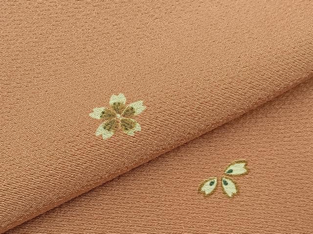 平和屋着物●上質な小紋　舞桜文　正絹　逸品　BAAY6063hj