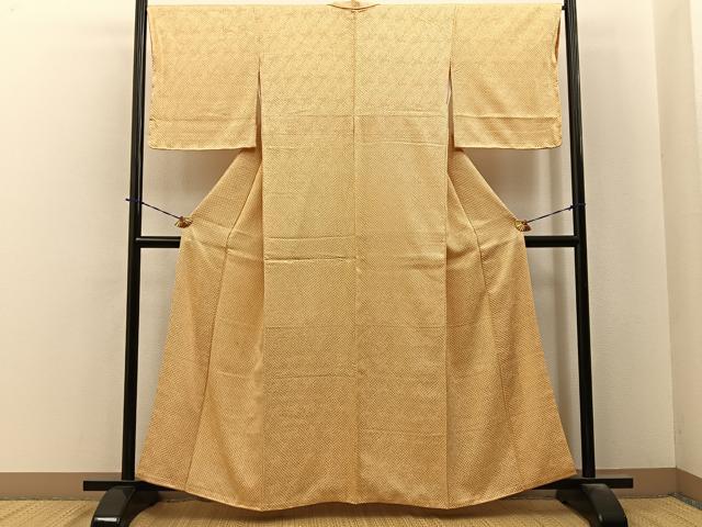 平和屋着物■大変加工の良い総絞り小紋　正絹　逸品　BAAY6066hj