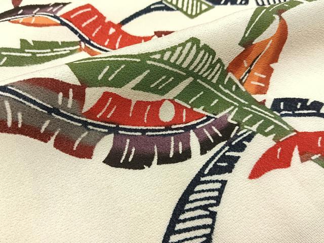 平和屋着物●上質な小紋　紅型　舞葉文　正絹　逸品　BAAY6073hj