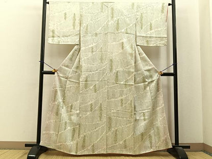 平和屋着物■上質な小紋　樹林文　正絹　逸品　BAAY6075hj