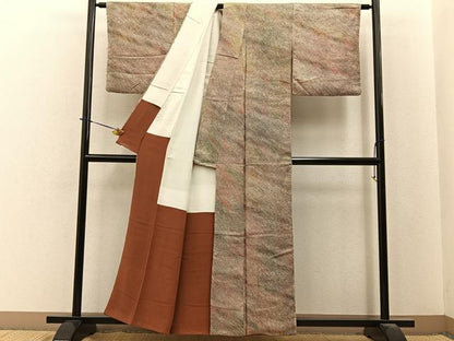 平和屋着物■上質な小紋　総絞り　霞文　正絹　逸品　BAAY6076hj