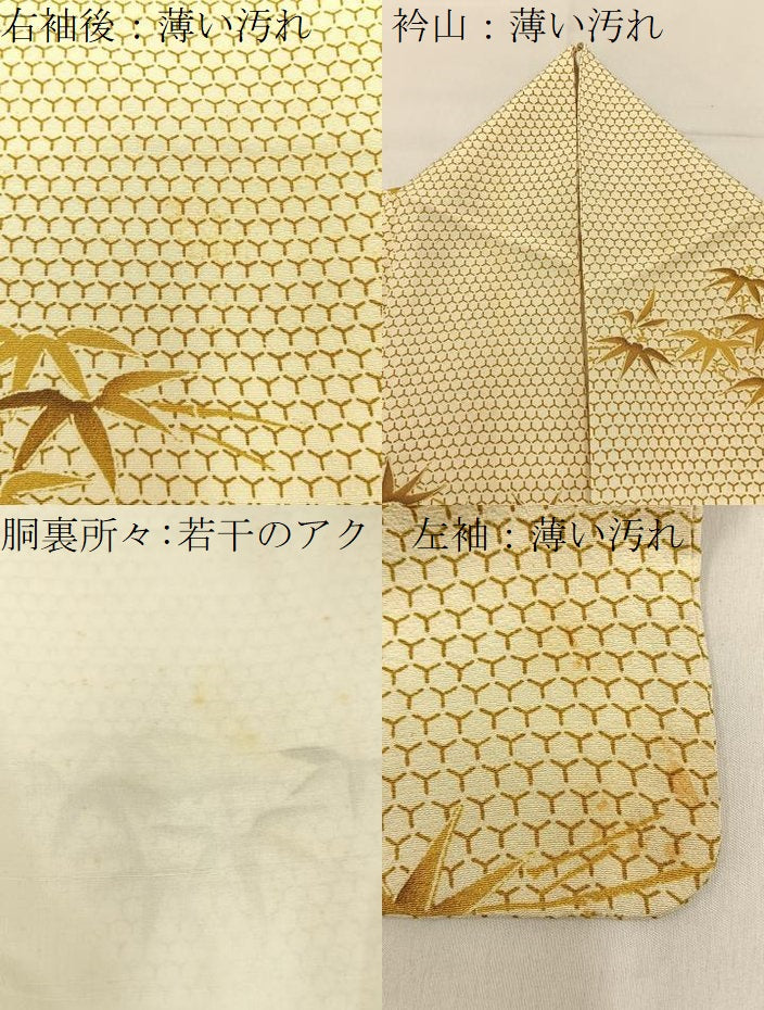 平和屋着物■上質な小紋　笹　正絹　逸品　BAAY6079hj