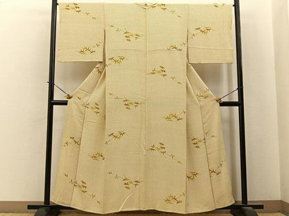 平和屋着物■上質な小紋　笹　正絹　逸品　BAAY6079hj