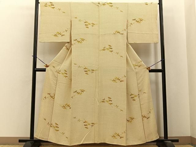 平和屋着物■上質な小紋　笹　正絹　逸品　BAAY6079hj