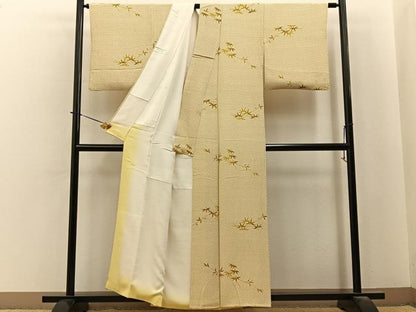 平和屋着物■上質な小紋　笹　正絹　逸品　BAAY6079hj