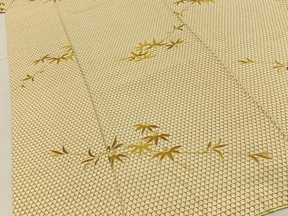 平和屋着物■上質な小紋　笹　正絹　逸品　BAAY6079hj