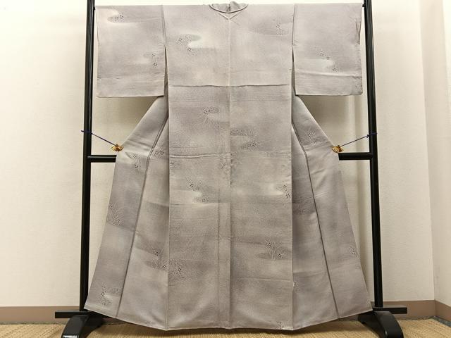 平和屋着物■上質な小紋　草花文　暈し染め　正絹　逸品　BAAY6081hj
