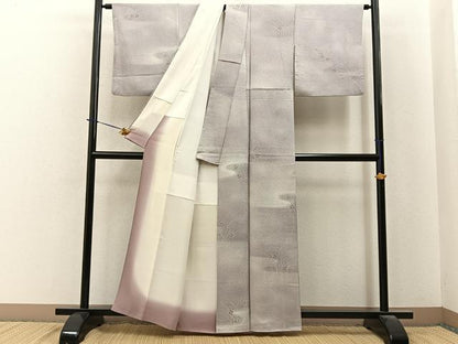 平和屋着物■上質な小紋　草花文　暈し染め　正絹　逸品　BAAY6081hj