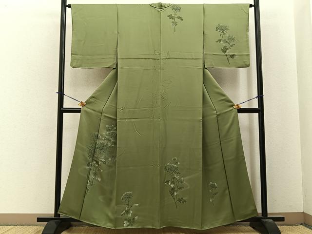 平和屋着物■訪問着　刺繍　菊　正絹　逸品　BAAY6088hj
