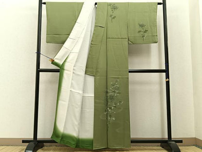 平和屋着物■訪問着　刺繍　菊　正絹　逸品　BAAY6088hj