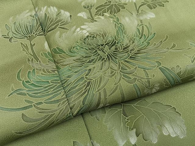 平和屋着物■訪問着　刺繍　菊　正絹　逸品　BAAY6088hj