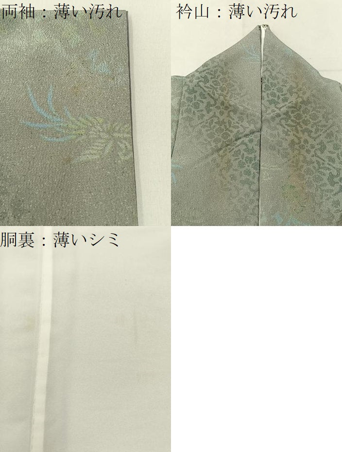 平和屋着物■上質な小紋　鳳凰花文　鬼しぼ縮緬　正絹　逸品　BAAY6089hj
