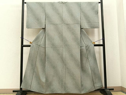 平和屋着物■上質な小紋　鳳凰花文　鬼しぼ縮緬　正絹　逸品　BAAY6089hj