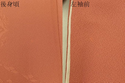 平和屋着物●無地絵羽訪問着　正倉院花文　甚三紅色　正絹　逸品　未使用　BAAY6092hj