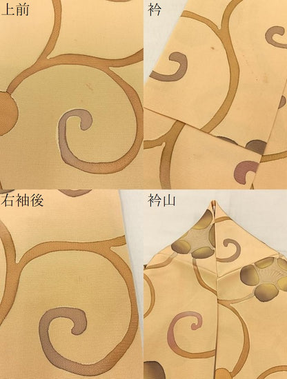 平和屋着物●上質な小紋　地紋起こし　梅唐草文　正絹　逸品　BAAY6096hj