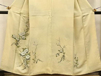 平和屋着物■訪問着　手描き　流水花文　暈し染め　金彩　正絹　逸品　BAAY6107hj