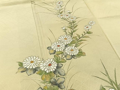 平和屋着物■訪問着　手描き　流水花文　暈し染め　金彩　正絹　逸品　BAAY6107hj