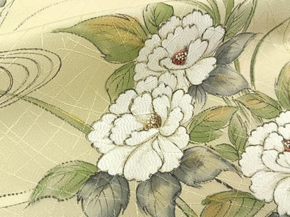 平和屋着物■訪問着　手描き　流水花文　暈し染め　金彩　正絹　逸品　BAAY6107hj