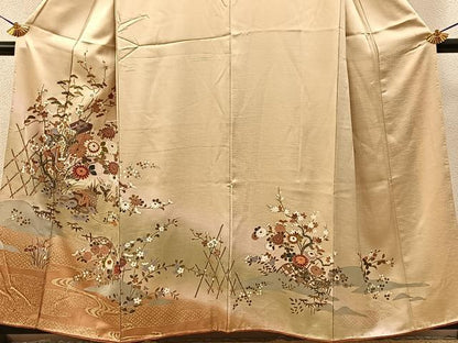 平和屋着物■訪問着　御所車花文　暈し染め　金彩　正絹　逸品　BAAY6114hj