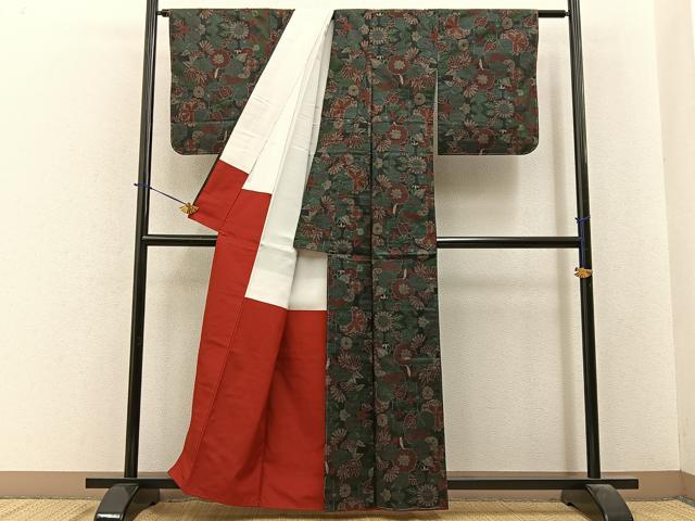 平和屋着物■本場大島紬　7マルキ　菊　正絹　逸品　未使用　BAAY6117hj