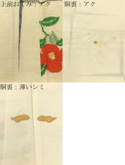 平和屋着物■上質な紬　椿　正絹　逸品　BAAY6122hj
