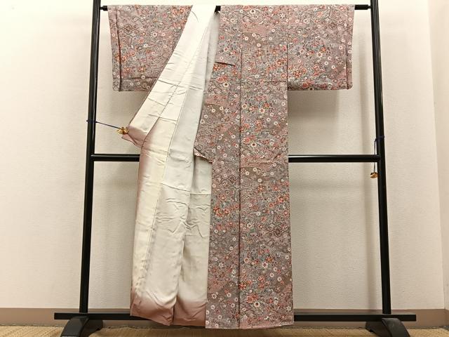 平和屋着物■上質な小紋　花鳥文　金彩　正絹　逸品　BAAY6123hj