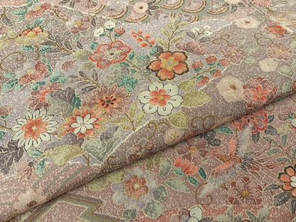 平和屋着物■上質な小紋　花鳥文　金彩　正絹　逸品　BAAY6123hj