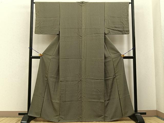 平和屋着物●上質な小紋　変わり七宝文　正絹　逸品　BAAY6129hj