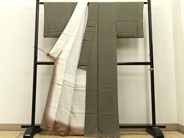 平和屋着物●上質な小紋　変わり七宝文　正絹　逸品　BAAY6129hj