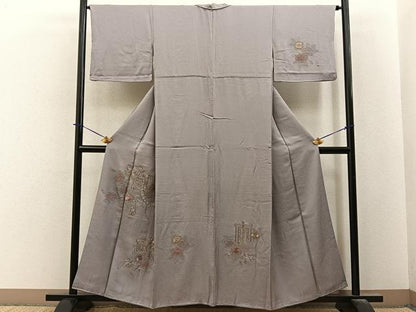 平和屋着物■中国三大刺繍　スワトウ相良刺繍　訪問着　総刺繍　御所車花文　金糸　正絹　逸品　BAAY6130hj