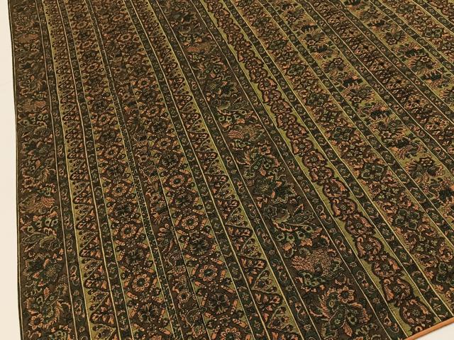 平和屋着物■上質な小紋　紬地　更紗花間道　正絹　逸品　BAAY6131hj