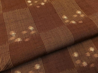 平和屋着物■上質な紬　市松あられ文様　正絹　逸品　BAAY6132hj