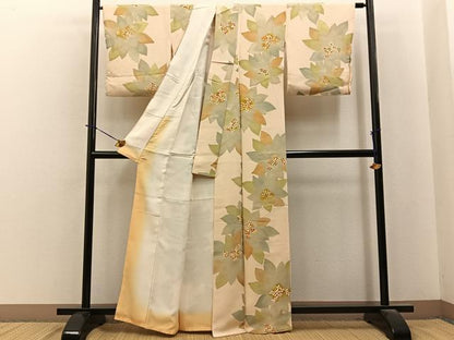 平和屋着物●上質な小紋　地紋起こし　花　正絹　逸品　BAAY6134hj