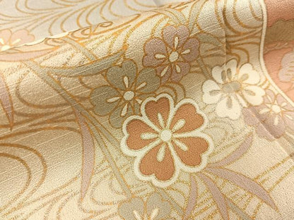 平和屋着物●訪問着　流水扇面花文　暈し染め　金彩　正絹　逸品　BAAY6137hj