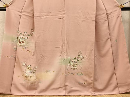 平和屋着物●訪問着　友禅　作家物　貝桶花文　暈し染め　正絹　逸品　BAAY6138hj