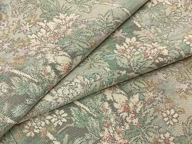 平和屋着物■上質な紬　草花文　正絹　逸品　BAAY6139hj