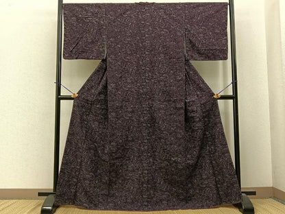 平和屋着物●結城紬　流水松竹梅文　正絹　逸品　未使用　BAAY6141hj
