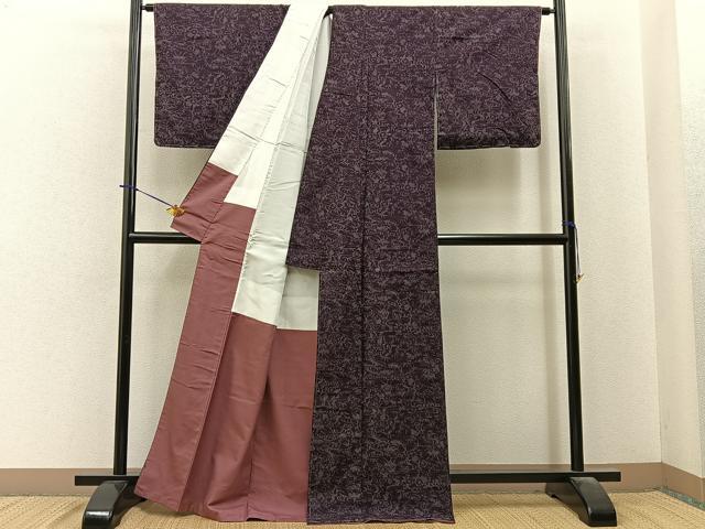 平和屋着物●結城紬　流水松竹梅文　正絹　逸品　未使用　BAAY6141hj
