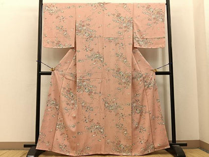 平和屋着物■上質な小紋　辻が花　金彩　正絹　逸品　未使用　BAAY6142hj