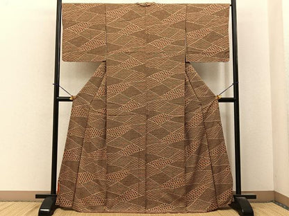 平和屋着物■上質な小紋　切嵌有職文　正絹　逸品　BAAY6143hj
