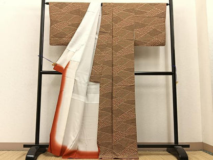 平和屋着物■上質な小紋　切嵌有職文　正絹　逸品　BAAY6143hj