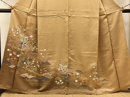 平和屋着物●豪華色留袖　松竹梅　流水御所車文　暈し染め　金彩　正絹　逸品　未使用　BAAY6147hj