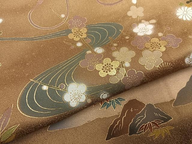 平和屋着物●豪華色留袖　松竹梅　流水御所車文　暈し染め　金彩　正絹　逸品　未使用　BAAY6147hj