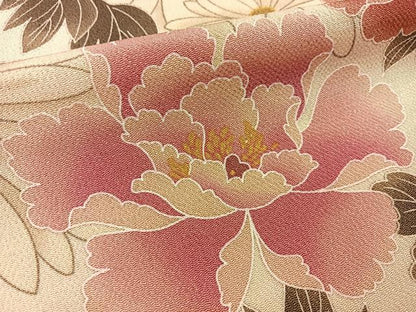 平和屋着物●上質な小紋　花尽くし　鬼しぼ縮緬　正絹　逸品　BAAY6148hj