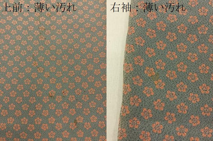 平和屋着物■上質な小紋　梅　鬼しぼ縮緬　正絹　逸品　BAAY6149hj