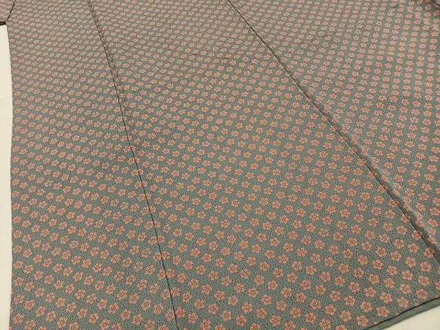 平和屋着物■上質な小紋　梅　鬼しぼ縮緬　正絹　逸品　BAAY6149hj