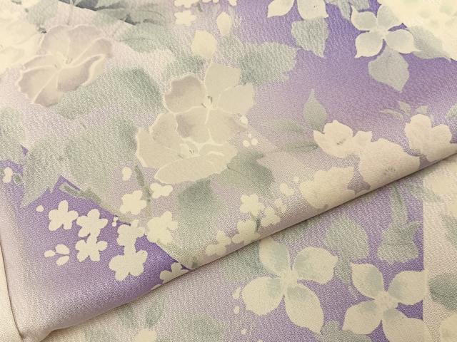 平和屋着物■上質な小紋　草花文　暈し染め　正絹　逸品　BAAY6150hj